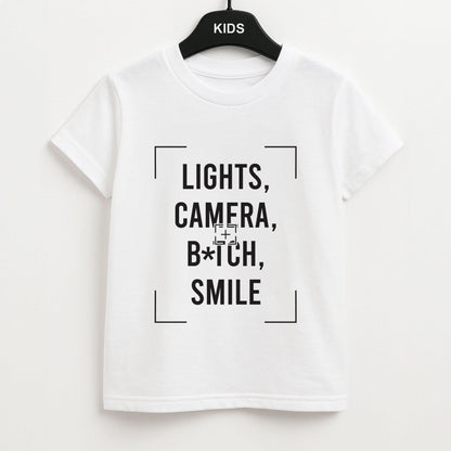 Lights, Camera, B*tch, Smile Kids Unisex T-Shirt