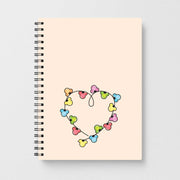 Cartoon Mouse Christmas Fairylights Heart Notebook 1
