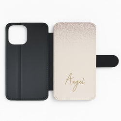 Peach Glitter Personalised Name Flip Phone Case