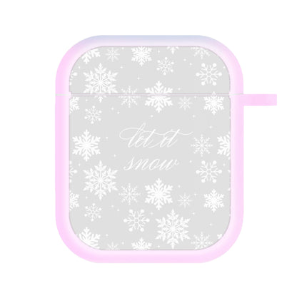 Let It Snow Christmas Pattern AirPods Case