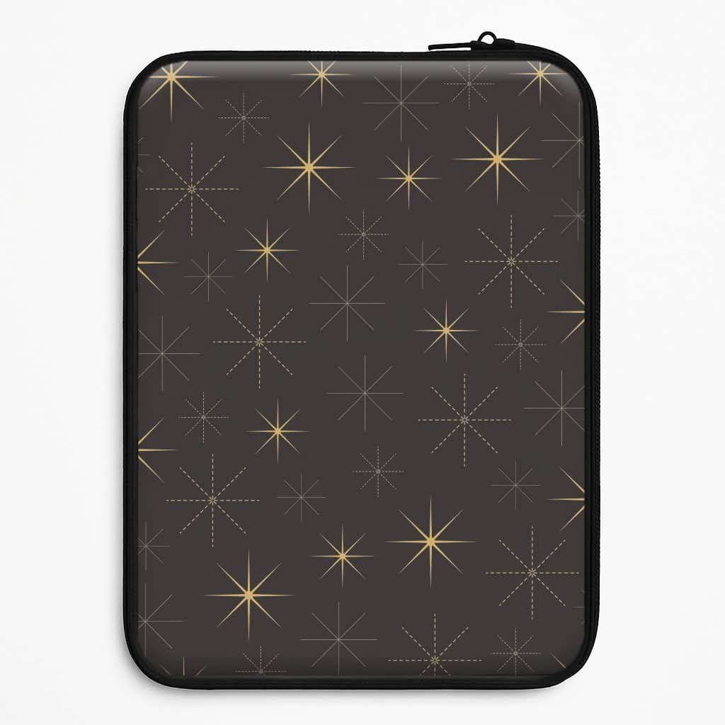 Christmas Gold Stars Pattern Laptop Sleeve