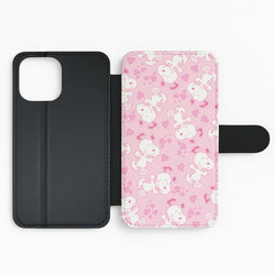 Cartoon Beagle Valentine Hearts Pattern Flip Phone Case
