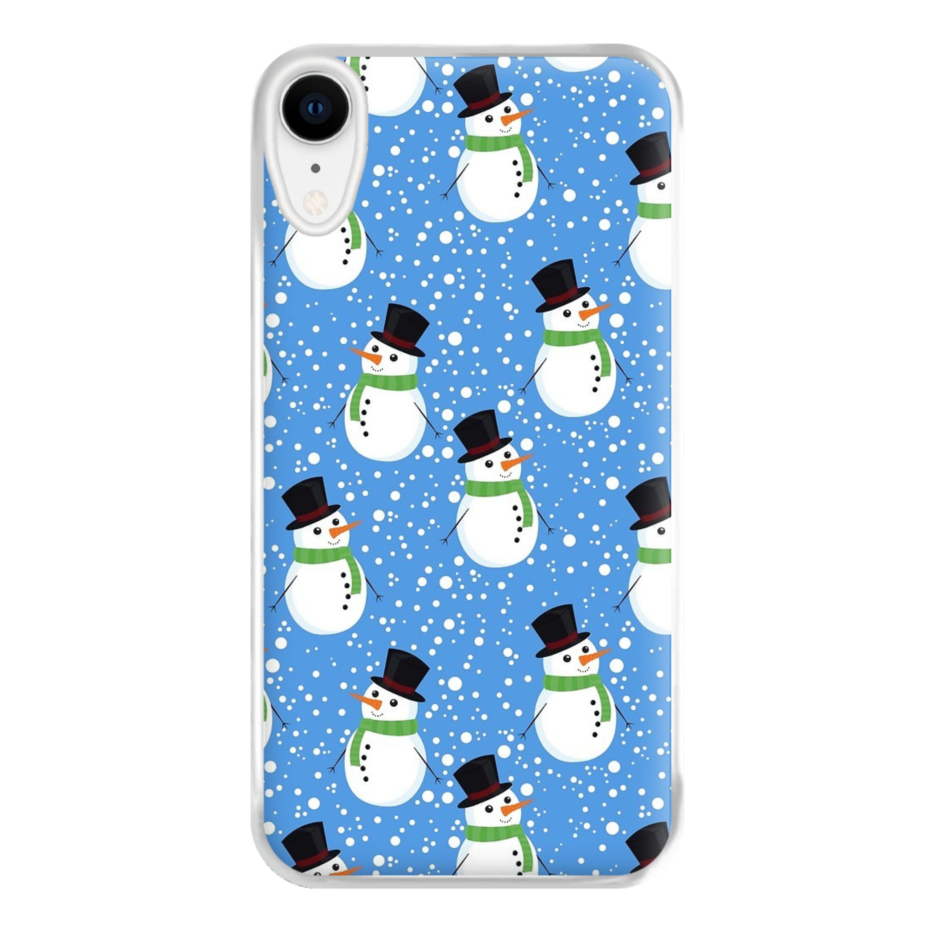 Blue Snowman Pattern Phone Case