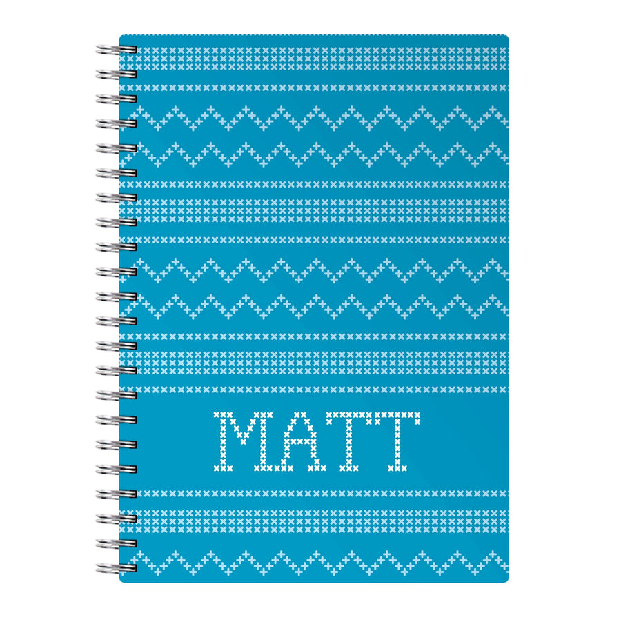 Personalised Christmas Jumper Blue Notebook