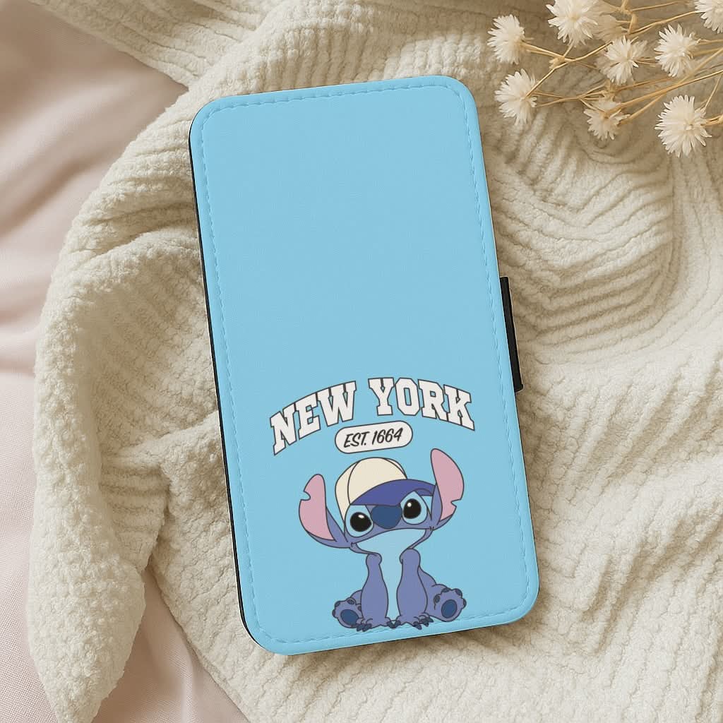 New York Blue Alien Leather Phone Case