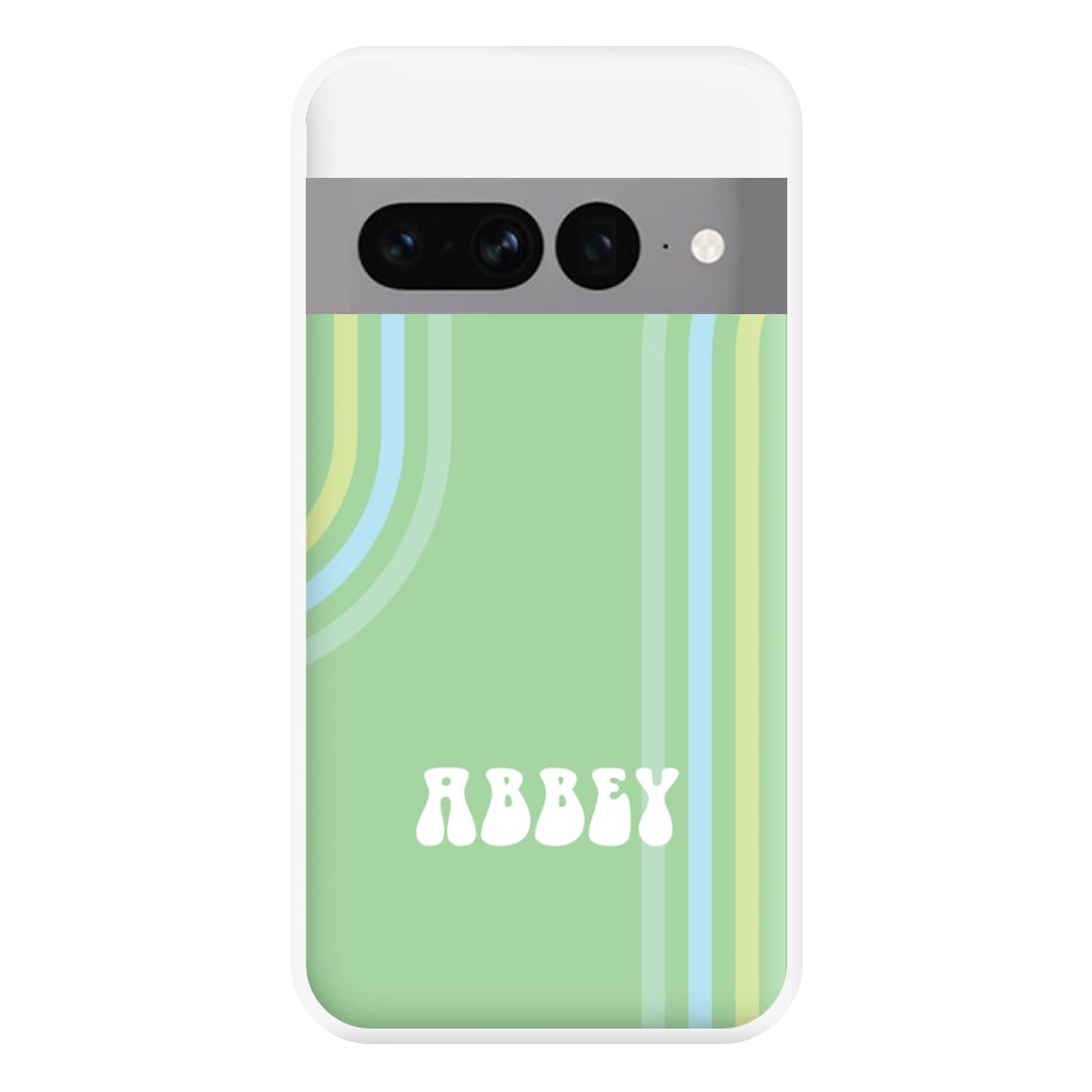 Retro Green Personalised Name Google Pixel 7 Pro Case