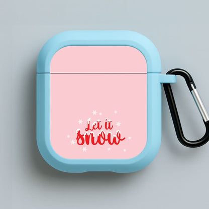 Let It Snow Snowflakes Blue AirPods Case