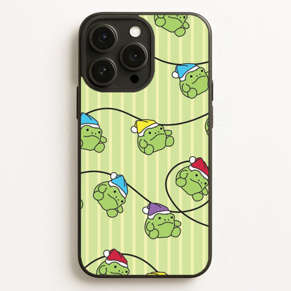 Christmas Frog Plush Fairylights Pattern iPhone 16 Pro Max Case