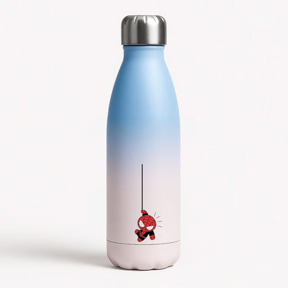 Gray Hanging Spider Hero Blue Water Bottle