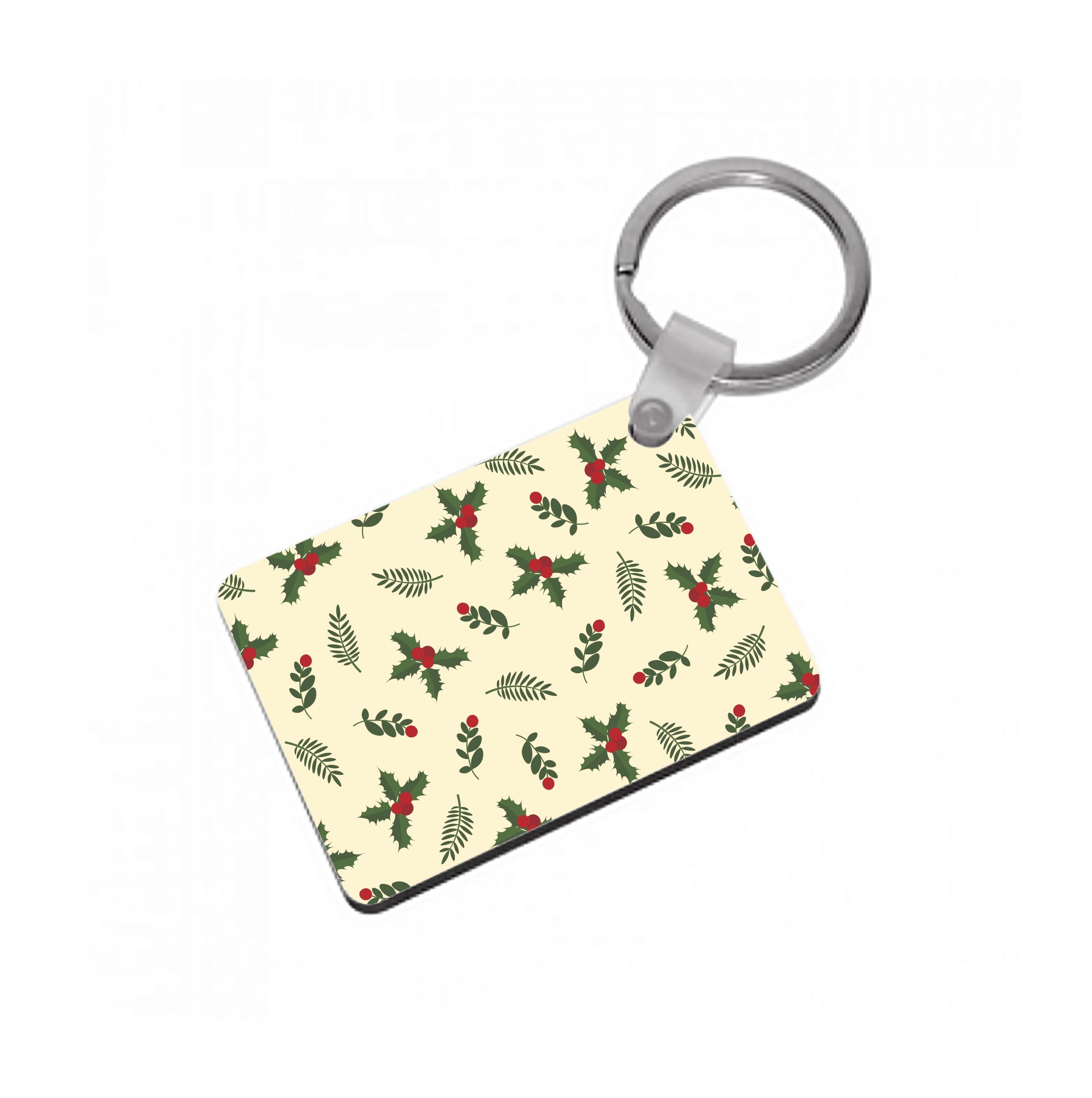 Holly Green Pattern Keyring