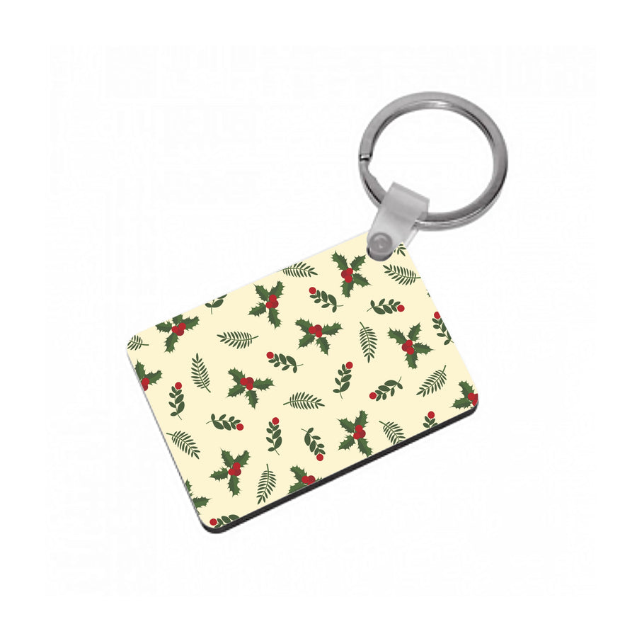 Holly Green Pattern Keyring