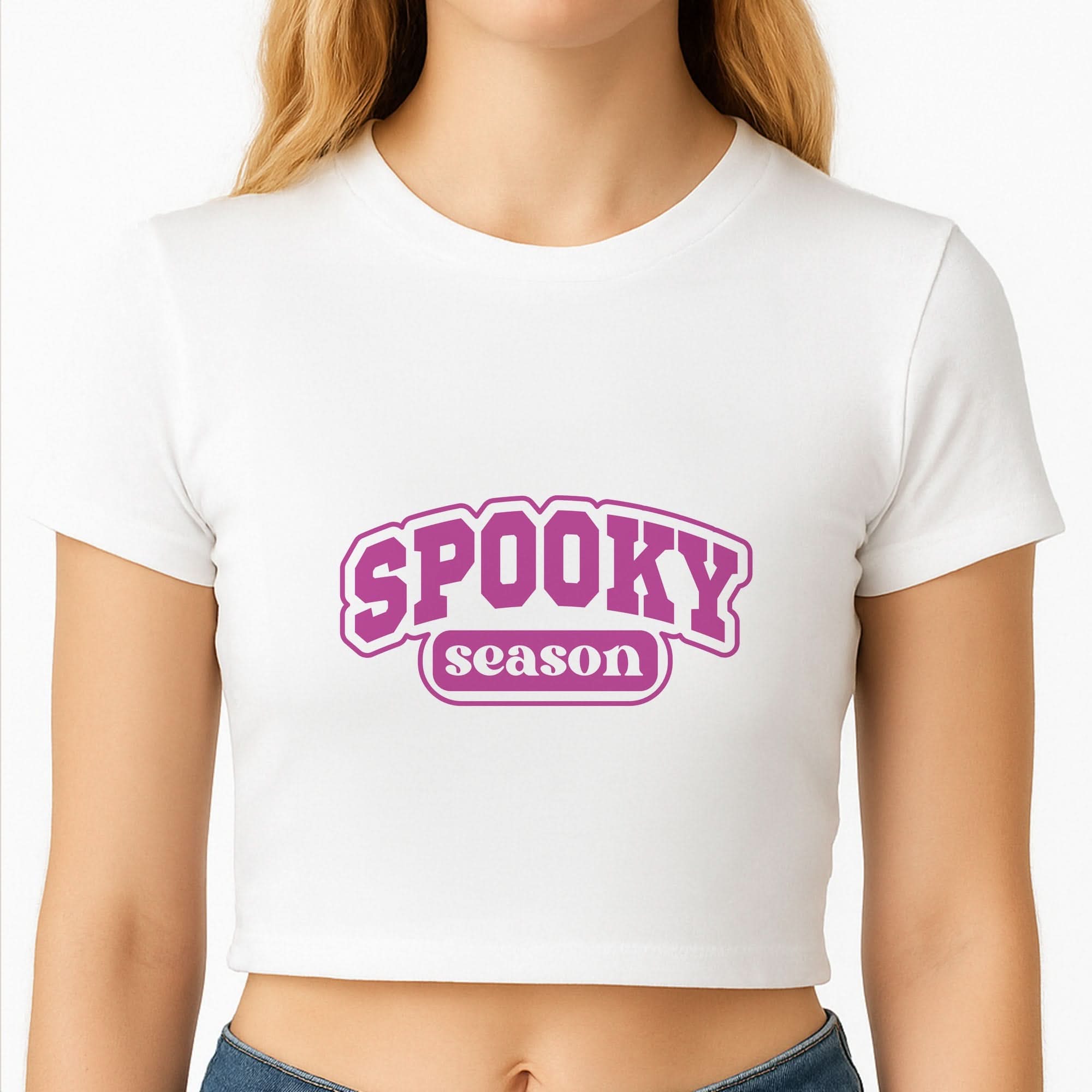 Spooky Season Varsity Crop Top
