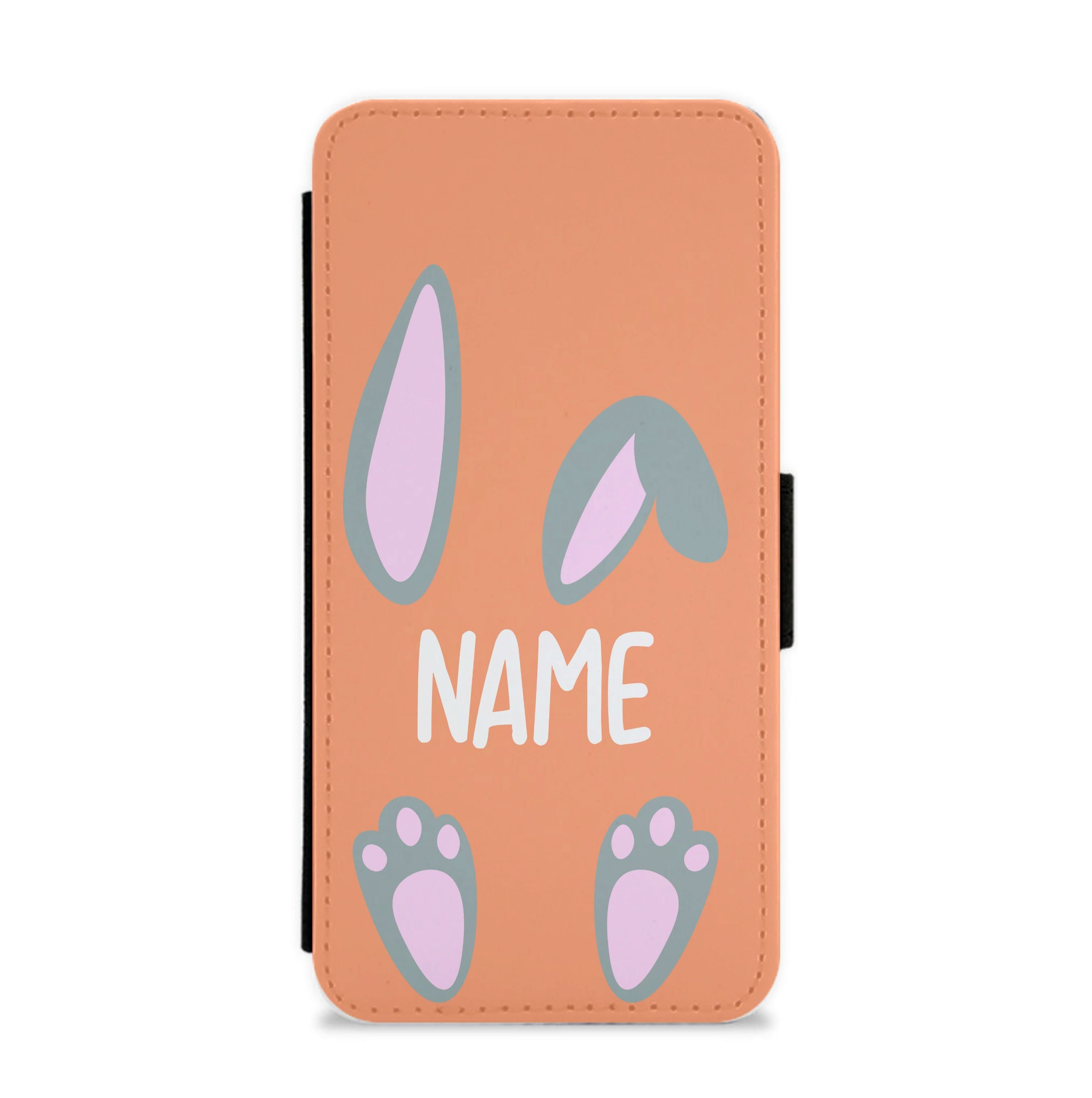 Grey Bunny Personalised Flip / Wallet Phone Case