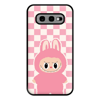 Checkered Cute Pink Monster  Galaxy S10e Case