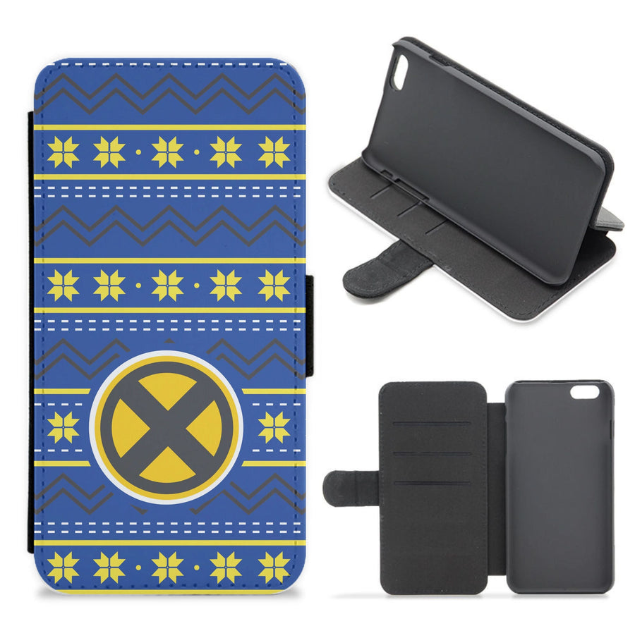 X Christmas Pattern Flip / Wallet Phone Case