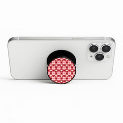 Pink Tartan Love Hearts Pattern Phone Stand