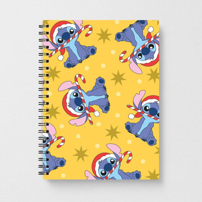 Cute Blue Alien Candycane Christmas Pattern Notebook