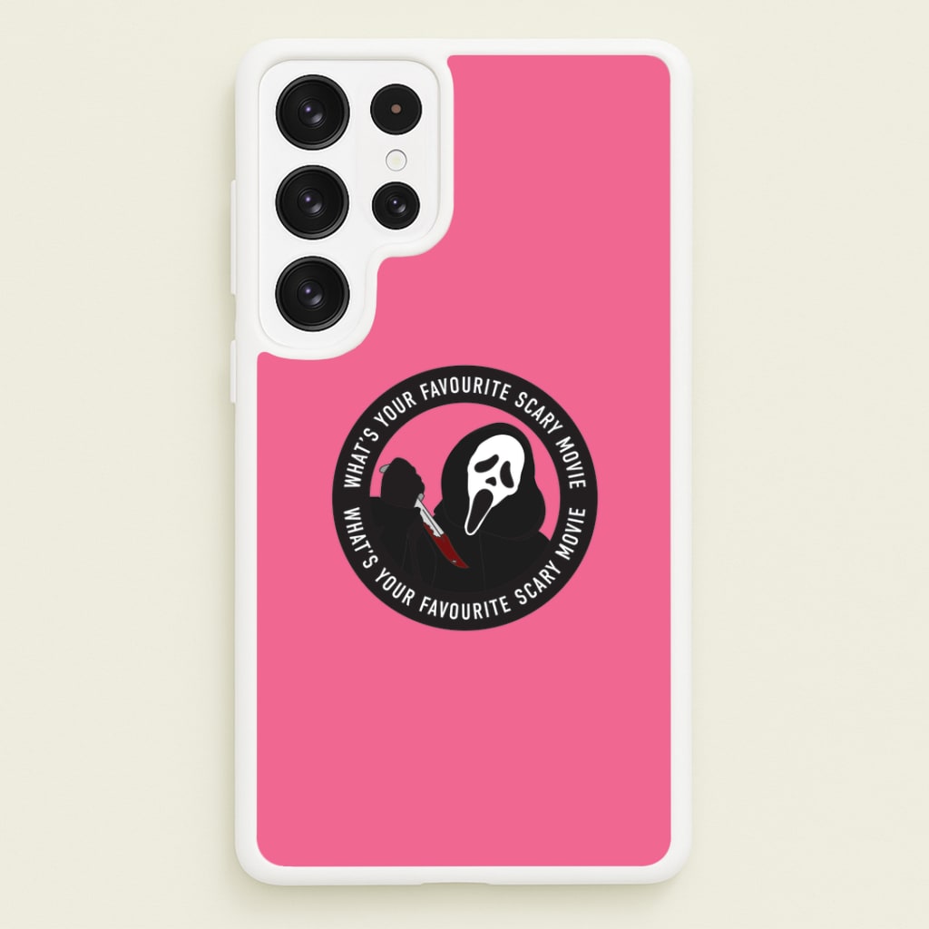 What's Your Favourite Scary Movie Badge Galaxy S22 Ultra Case