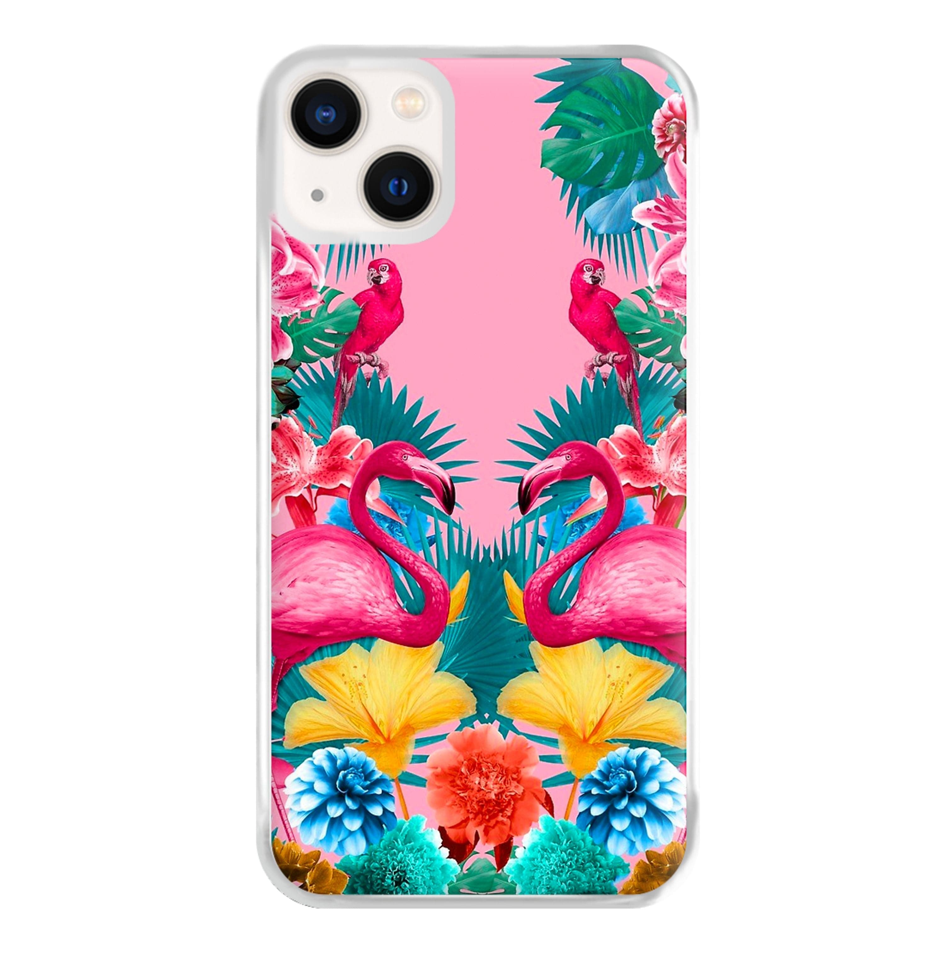 Flamingo and Tropical garden Phone Case