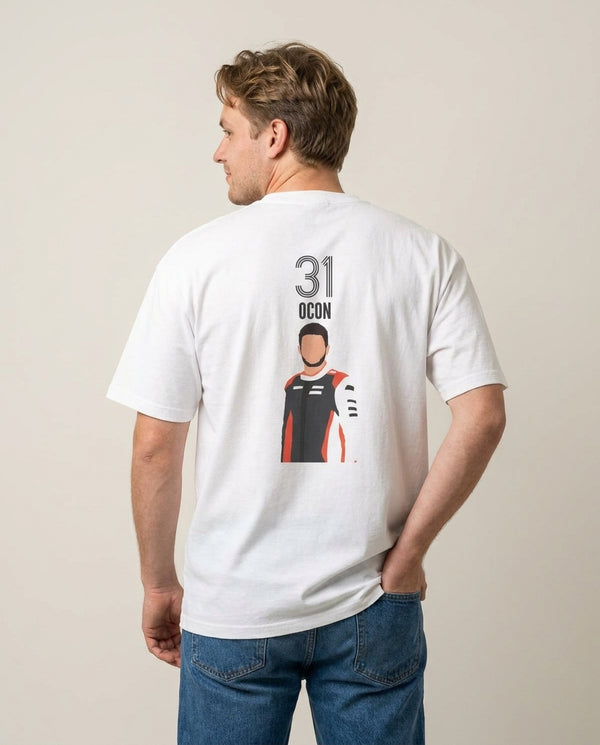 Ocon 2026 T-Shirt — White Back, worn