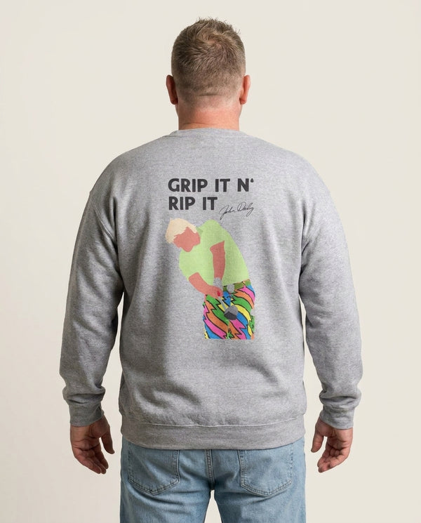 Grip It N Rip It  Sweatshirt — Grey Back, worn