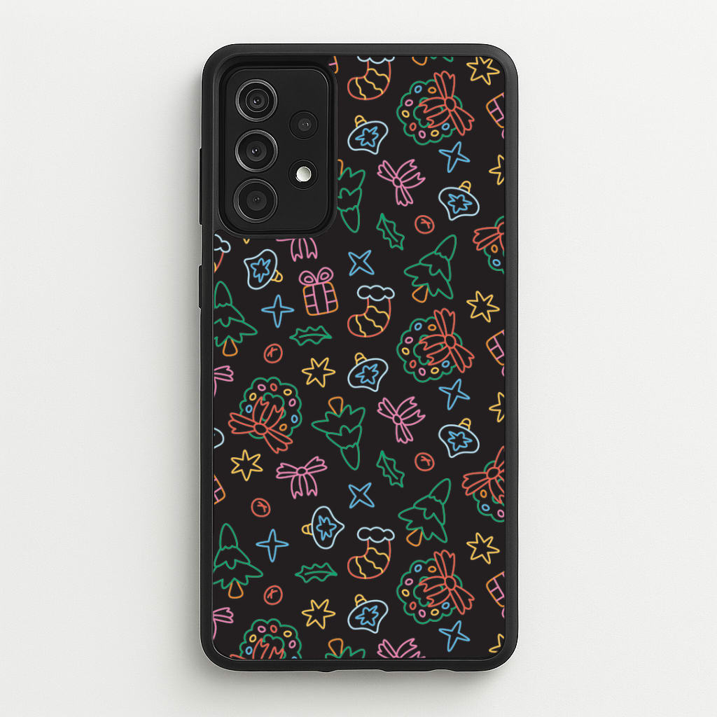 Neon Christmas Icons Pattern I Galaxy A52 / A52s Case