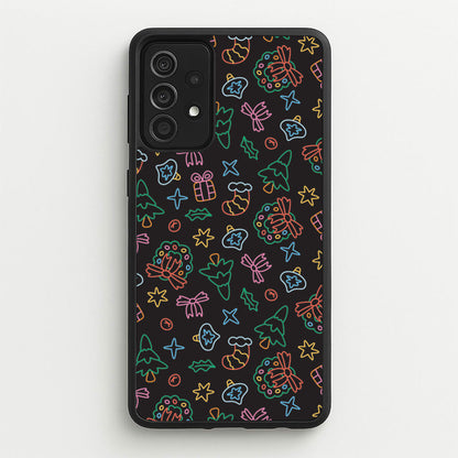 Neon Christmas Icons Pattern I Galaxy A52 / A52s Case