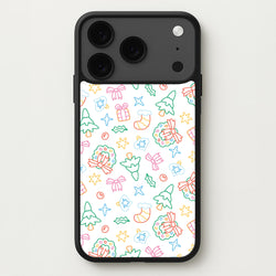Neon Christmas Icons Pattern II iPhone 17 Pro Case