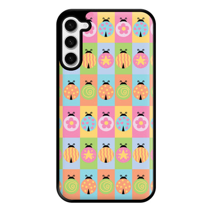 Cartoon Ladybugs Colourful Pattern Galaxy S23 Case
