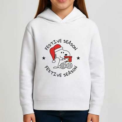 Cartoon Beagle Festive Season Girls Hoodie