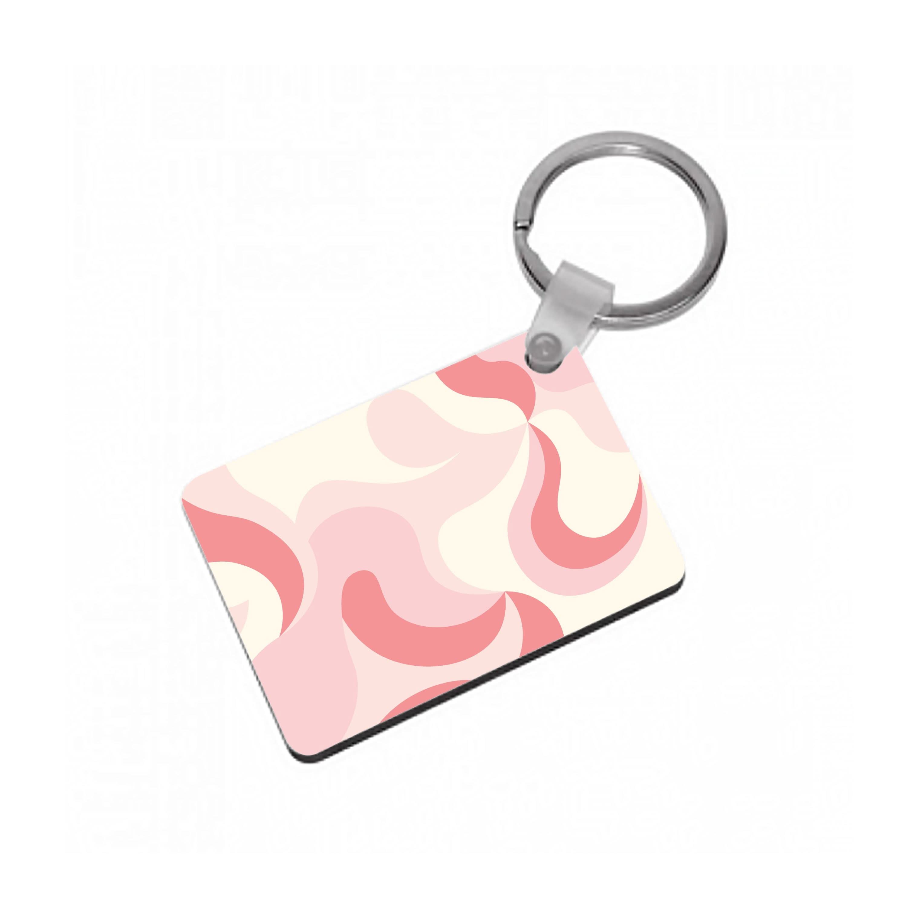 Pastel Pinks Abstract Pattern Keyring