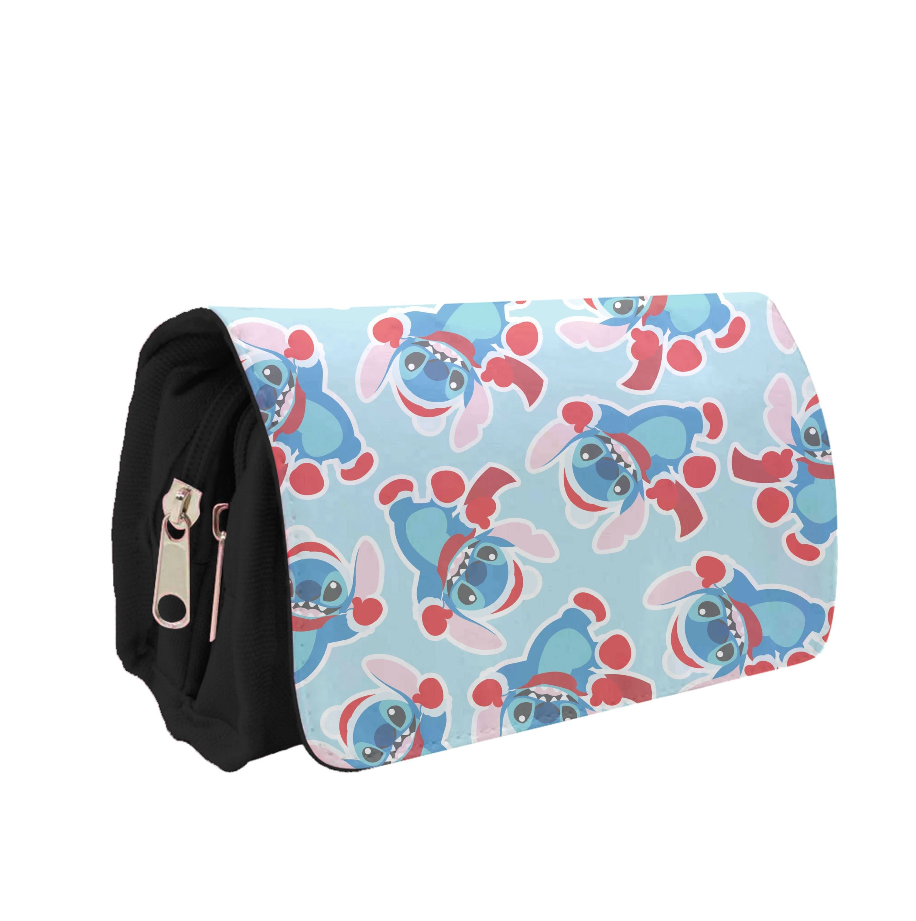 Blue Alien Christmas Pattern Pencil Case