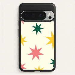 Colourful Christmas Stars Pattern Google Pixel 9 Pro XL Case