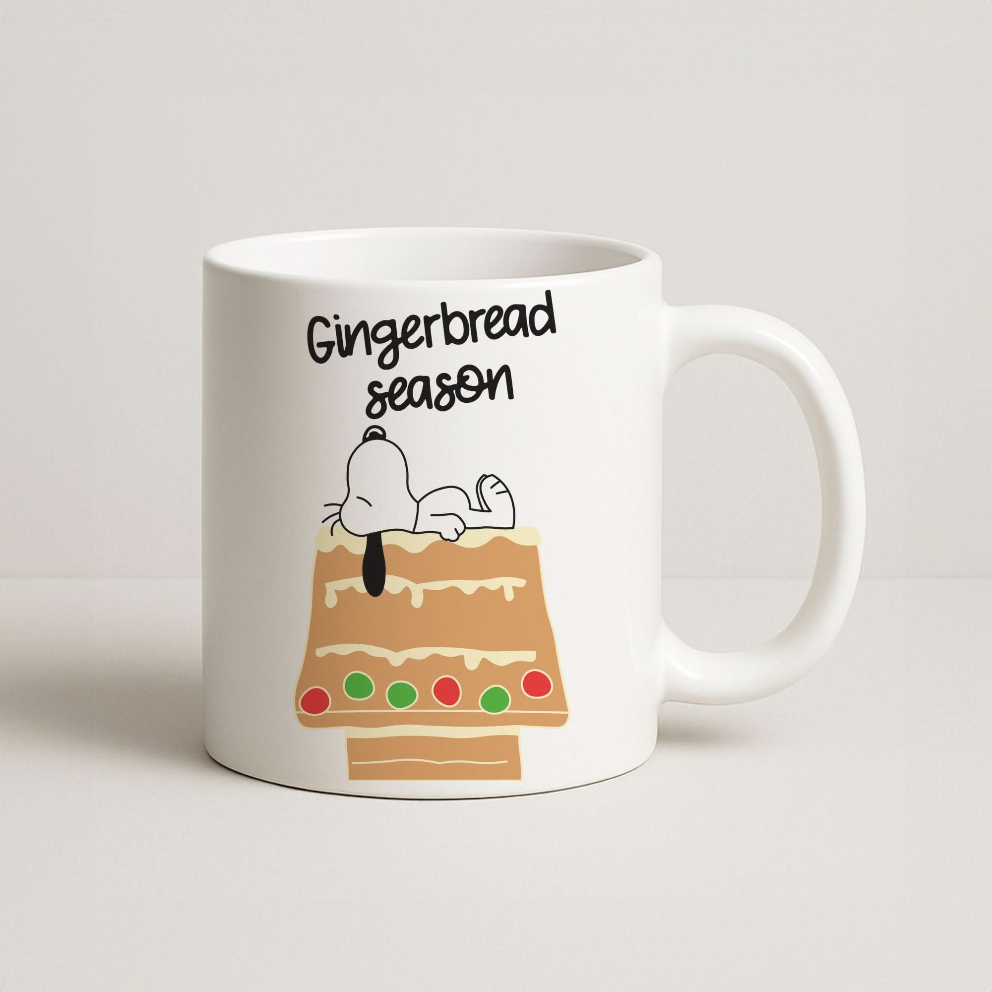 Cartoon Beagle Gingerbread House Coffee Mug