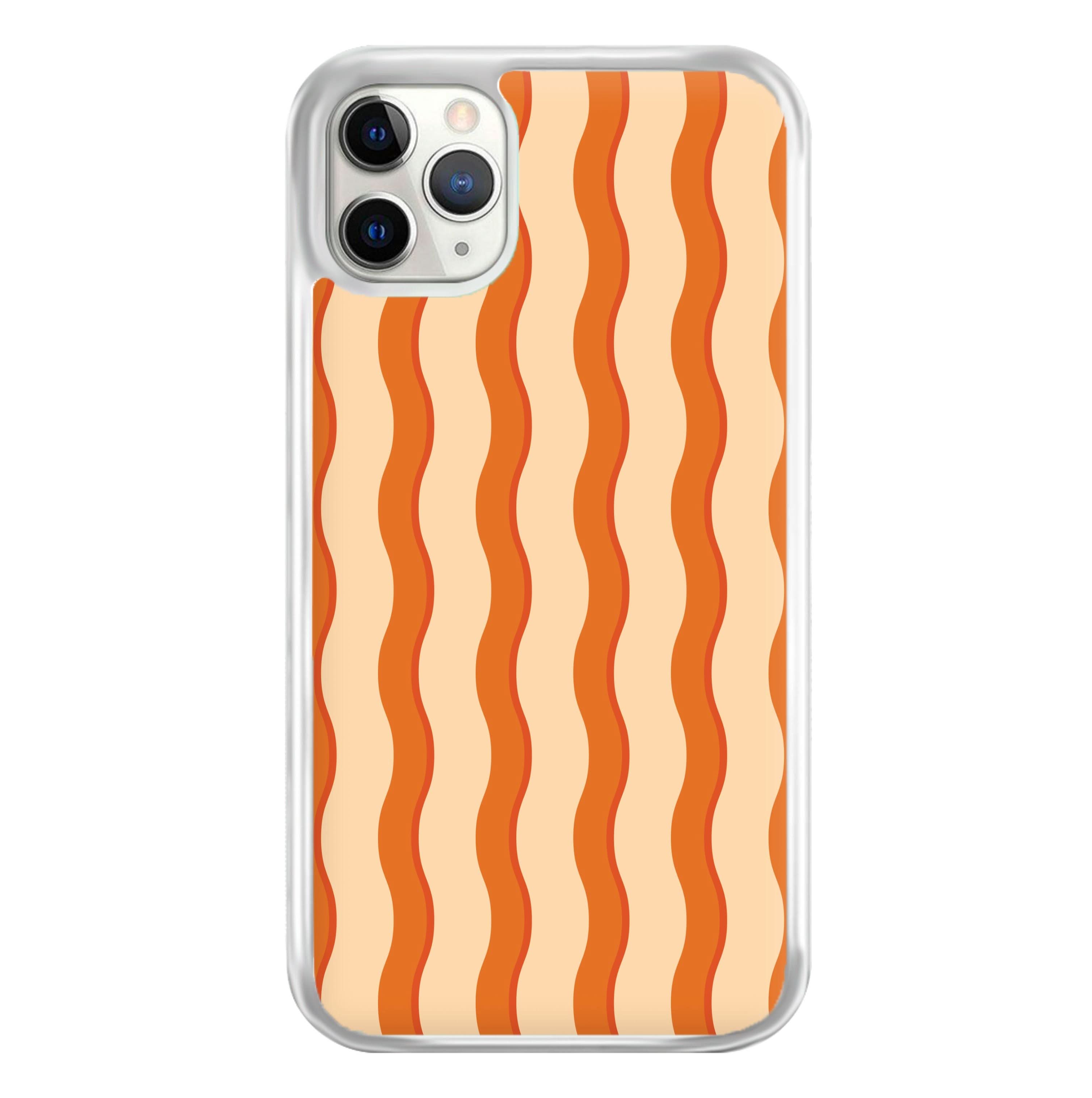 Orange Wavy Stripes Pattern Phone Case