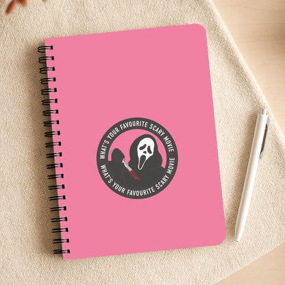 What's Your Favourite Scary Movie Badge Notepad