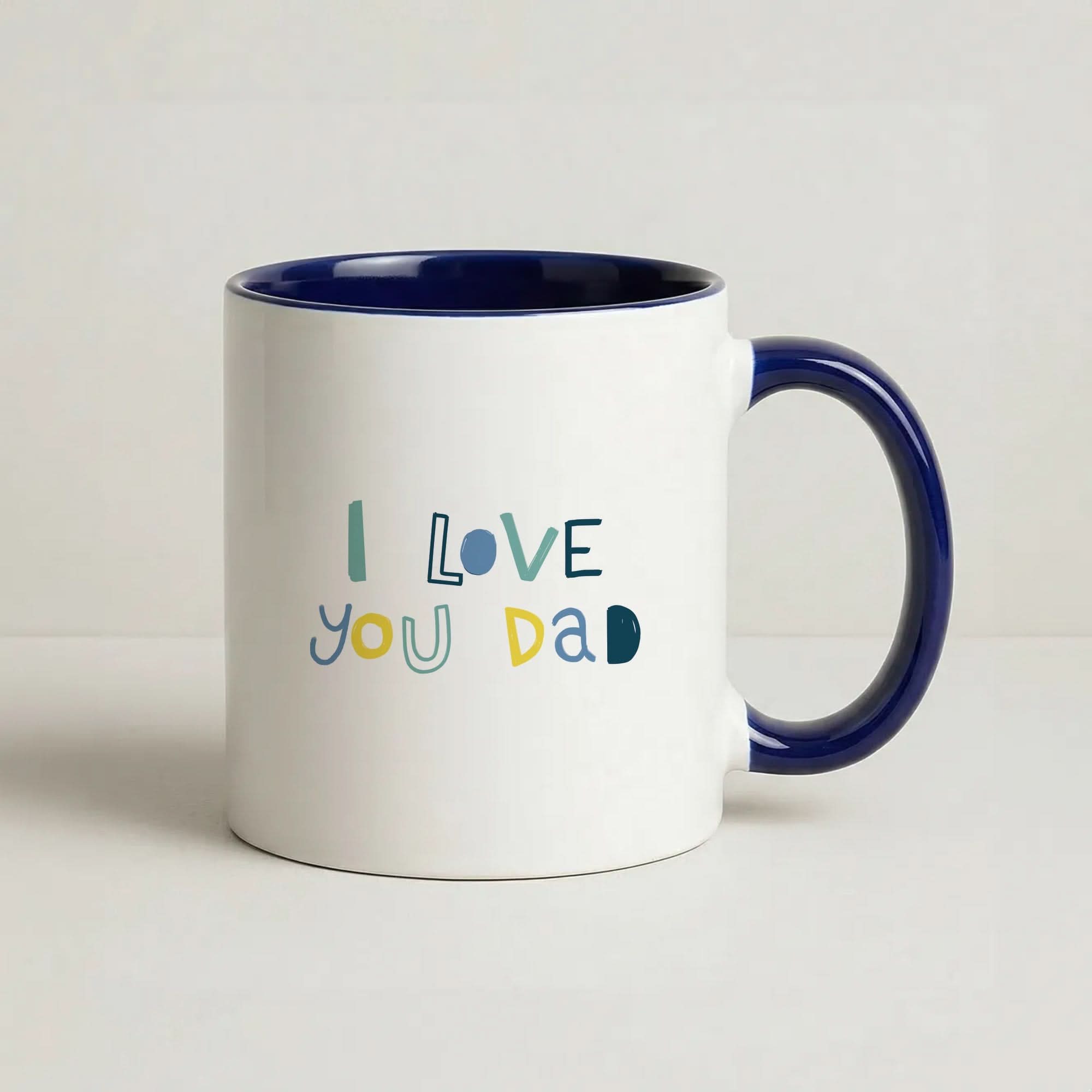I Love You Dad Scribbles Navy Mug