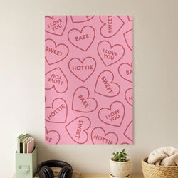 Quote Love Hearts Pattern Poster