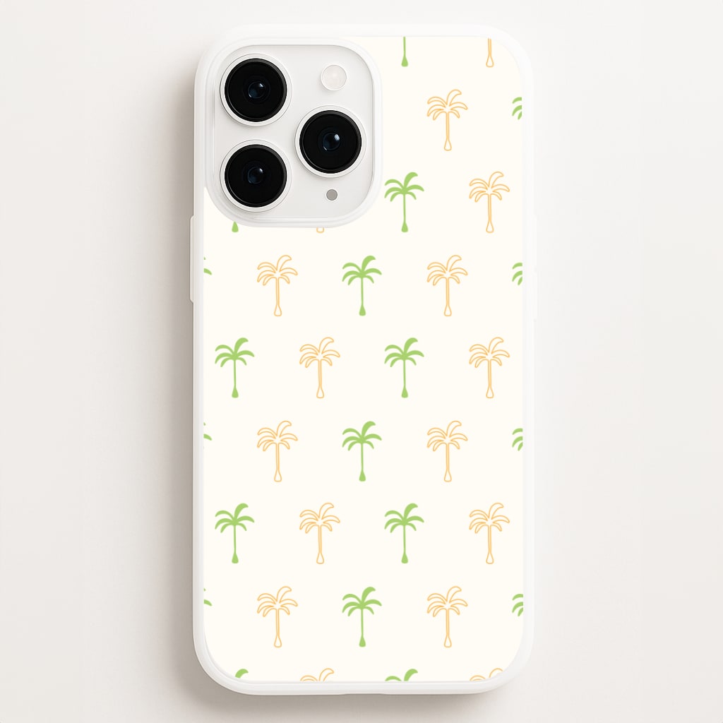 Green And Yellow Palms Pattern Phone Case for iPhone, Samsung Galaxy and Google Pixel