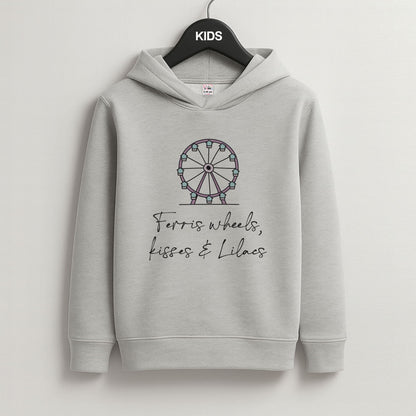 Ferris Wheels, Kisses & Lilacs Grey Kids Hoodie