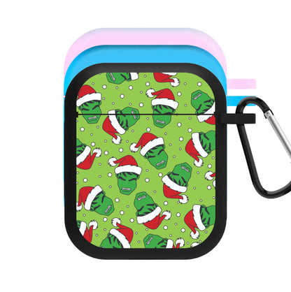 Green Christmas Pattern AirPods Case