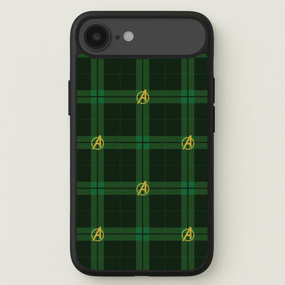 Superhero Team Green Tartan Pattern iPhone 17 Air Case