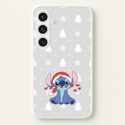 Cute Blue Alien Candycane Galaxy S24FE Case