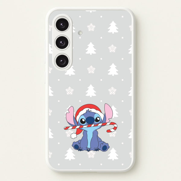 Cute Blue Alien Candycane Galaxy S24 Plus Case
