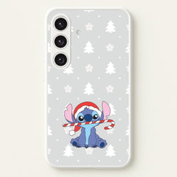 Cute Blue Alien Candycane Galaxy S25 Plus Case