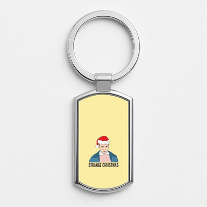 Strange Christmas  Silver Metal Keyring