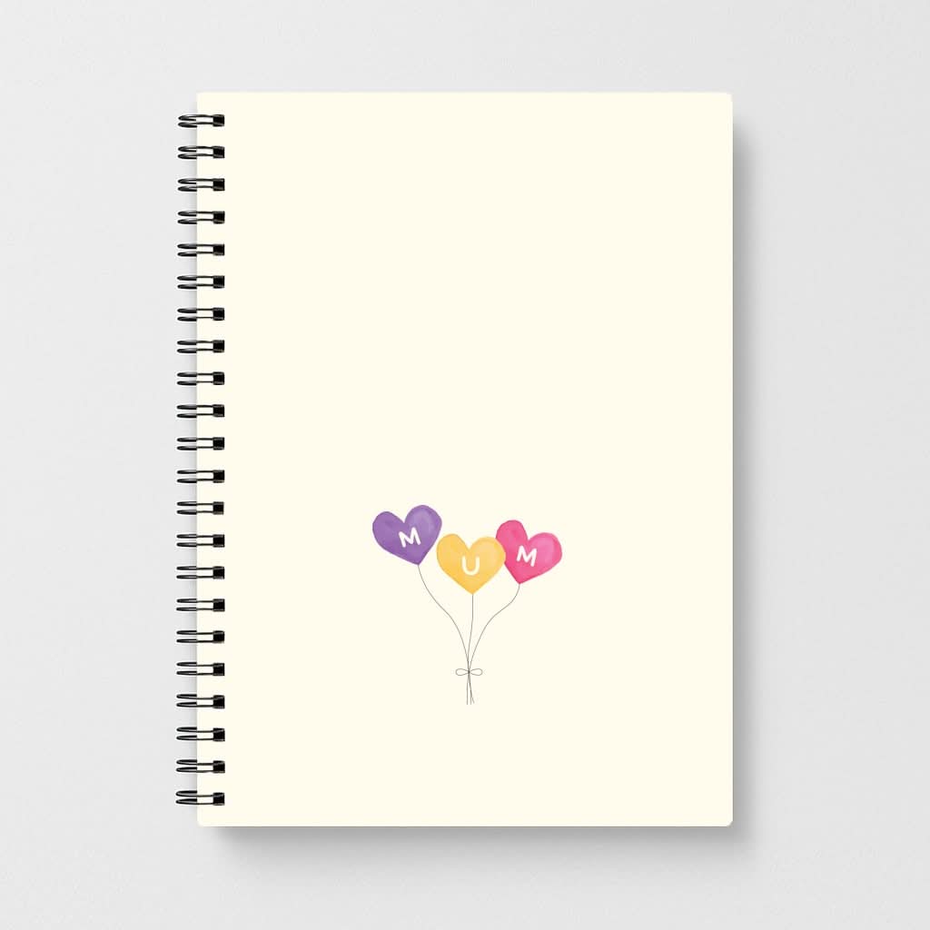 Mum Watercolour Balloons Notebook