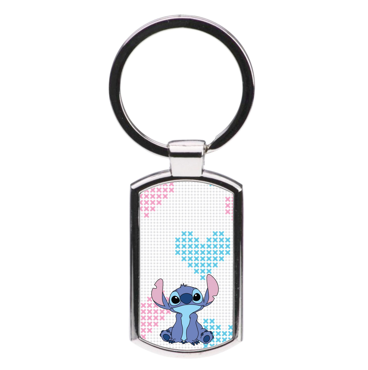 Blue Alien Hearts Luxury Keyring