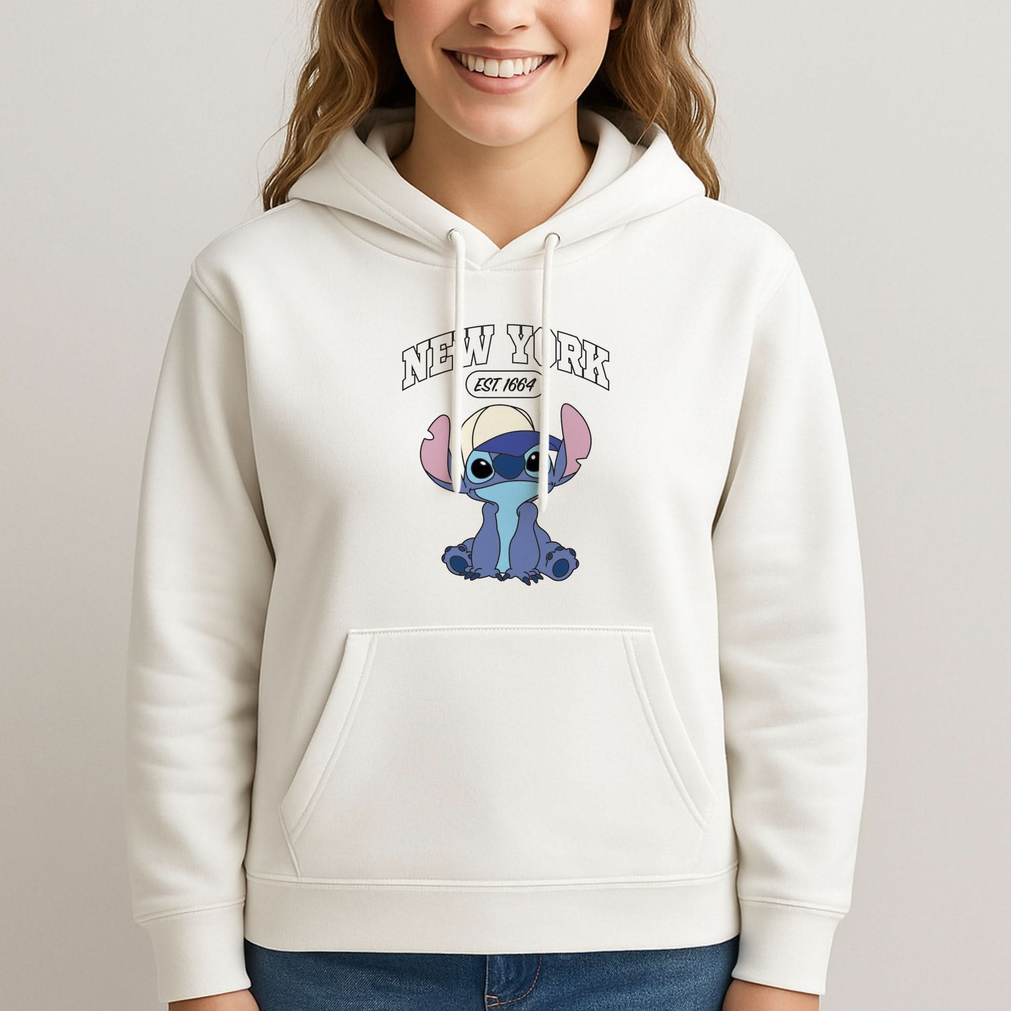 New York Blue Alien Womans Hooded Sweatshirt