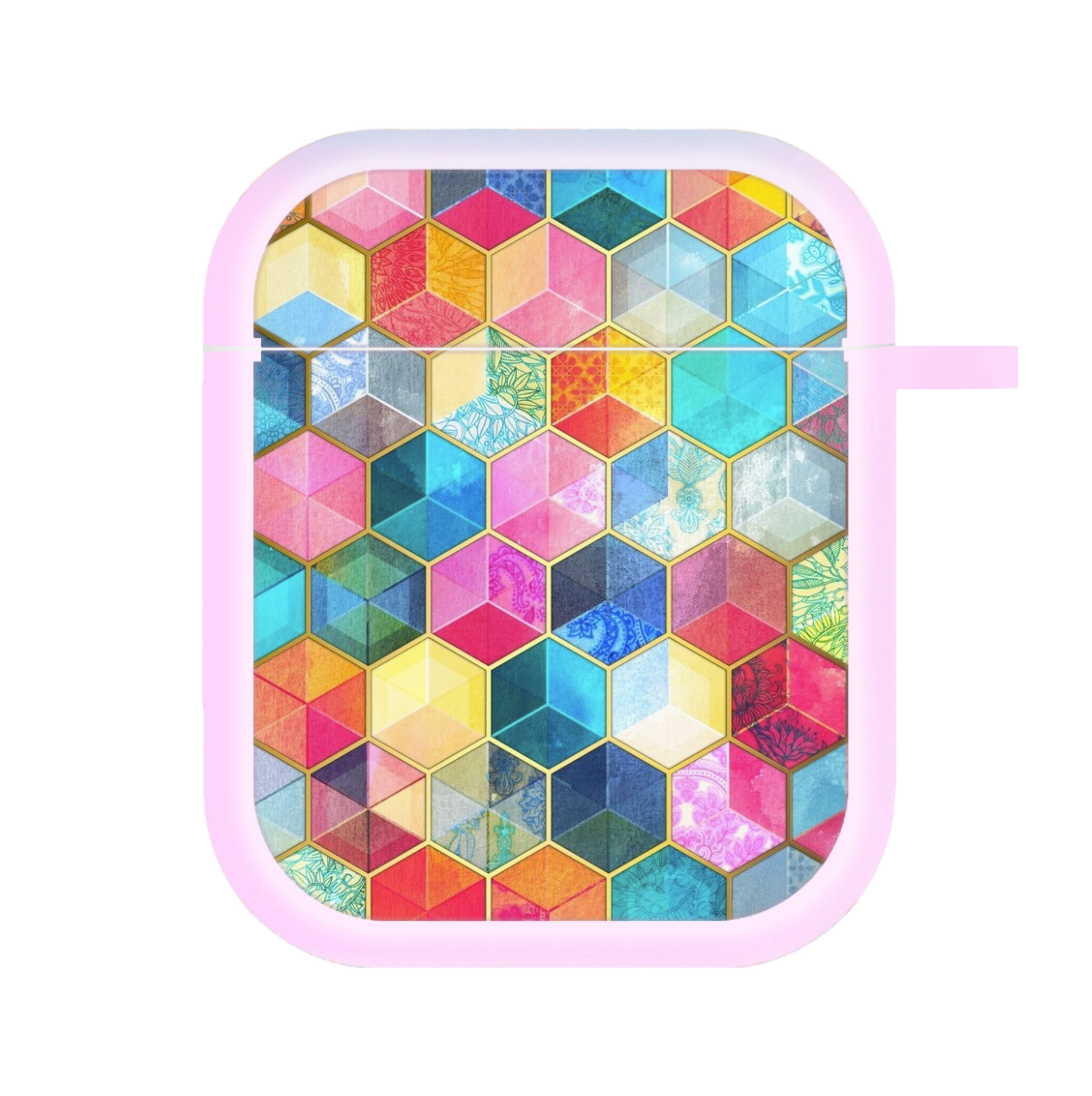 Colourful Honeycomb Pattern AirPods Case